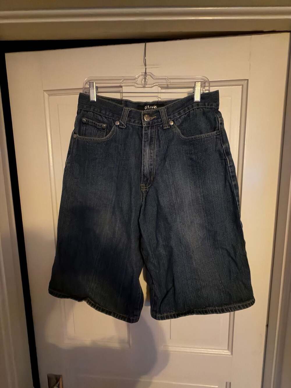 Chams Jeans Y2K Embroidered Baggy Denim Jorts Size 34